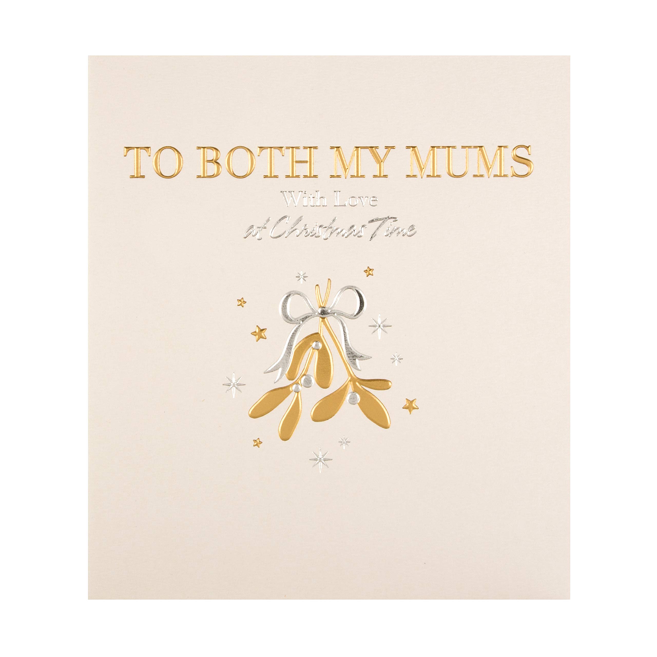 Christmas Card for 'Both My Mums' from The Hallmark Studio - Simple Gold Foiled Design