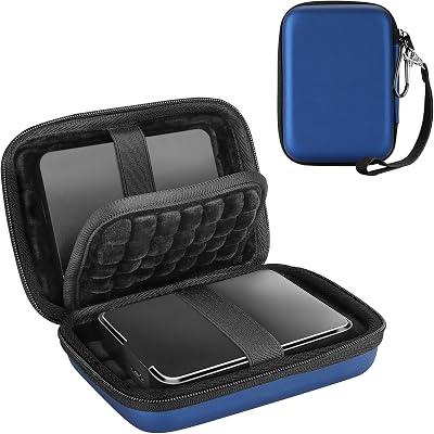 ProCase External Hard Drive Case 2.5 inch Navy Holds 2 Drives