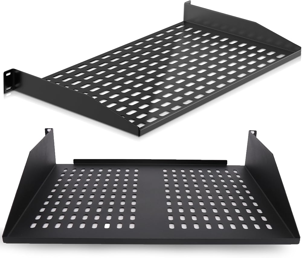 Pyle 19-Inch 1U/2U Ventilated Rack Shelf Universal Mount 110 lbs