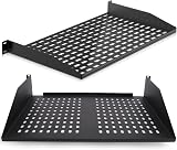 Pyle 19-Inch 1U/2U Ventilated Rack Shelf Universal Mount 110 lbs