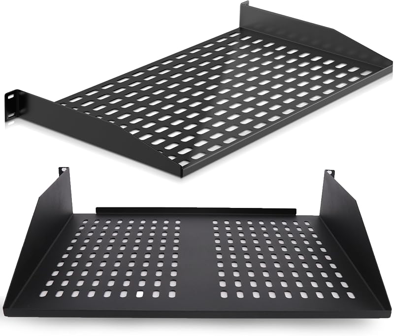 Pyle 19-Inch 1U/2U Ventilated Rack Shelf Universal Mount 110 lbs
