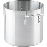 Winco 6.0mm Aluminum Stock Pot, 12-Quart | Heavy-duty, Riveted handles, Great for Stocks, Soups, Pasta and Batch Cooking