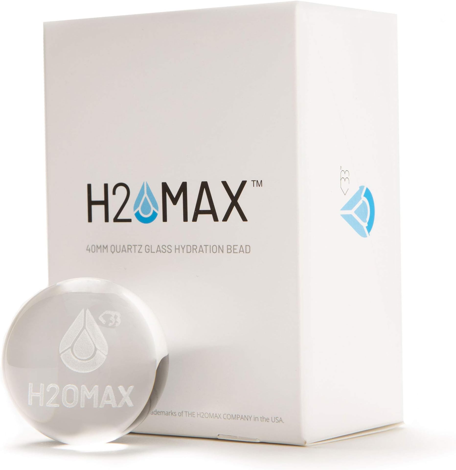 H2OMAX Hydration Bead, Quartz Glass Water Treatment Device (Not a Supplement). Long Term Superior Hydration. for Exercise, Recovery, Muscle Cramps, Headaches, or Hangovers Caused by Dehydration