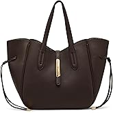 Anne Klein Women's Sculpted Plaque Large Tote with Pouch, Espresso