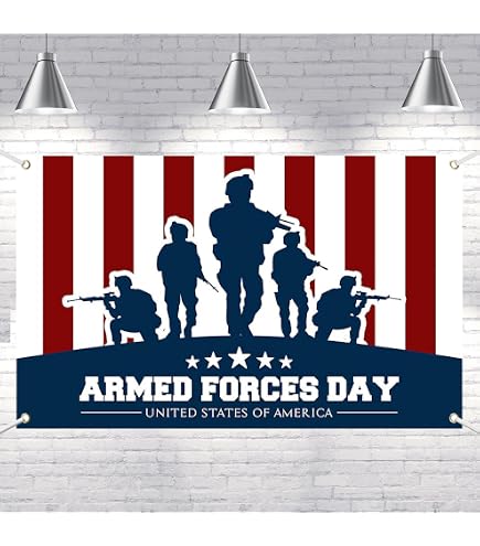 Lofaris Armed Forces Day Banner – 70.8x43.3 Inch Polyester Patriotic Banner With Soldiers & Stars - View #6