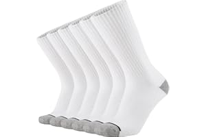 KMM Men's Cotton Full Thick Cushion Crew Socks Moisture Control Heavy Duty Work Boot Warm Thermal Anti Wicking Sweat Blisters