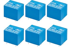 Weasch 6Pcs PCB Power Relay SRD-05VDC-SL-C, DC 5V Coil, 10A 250VAC, SPDT, 5 Pin, for Household Appliance Boards (6)