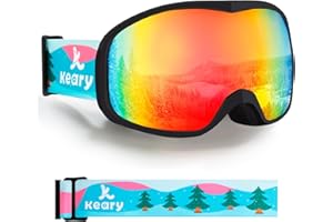 Keary Kids Ski Goggles for 3-14 Snowboard Goggles Kids Toddler Boys Girls Youth Snow Goggles 100% UV Protection Anti-Fog