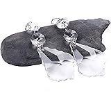 BIHRTC Pack of 12 Clear Crystal Maple Leaf Chandelier Prisms Pendants Hanging Galss Crystal Pendants Beads