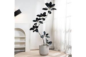 Bailikang 6.6ft Artificial Rubber Tree Faux Plants Indoor Faux Floor Plant Artificial Trees Indoor,Fake Plant Fake Tropical Plants,Large Floor Plants,Real Touch Rubber Tree for Home Decor
