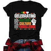 Women Black History Month Tee Top African American Pride T Shirt Short Sleeve Human Rights Shirt Blouse