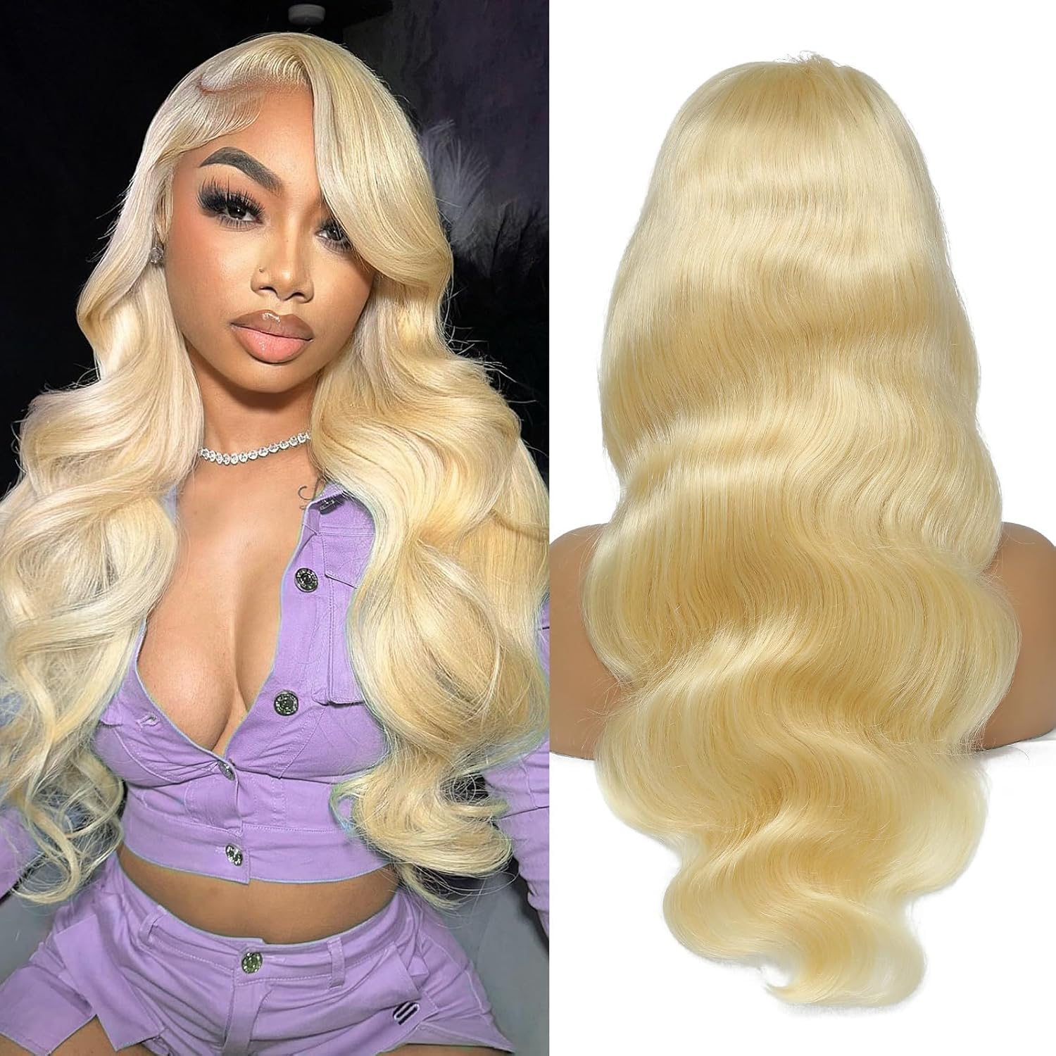 Yavida 613 Lace Front Wig Human Hair 13x4 Body Wave Blonde 150% Density 26INCH