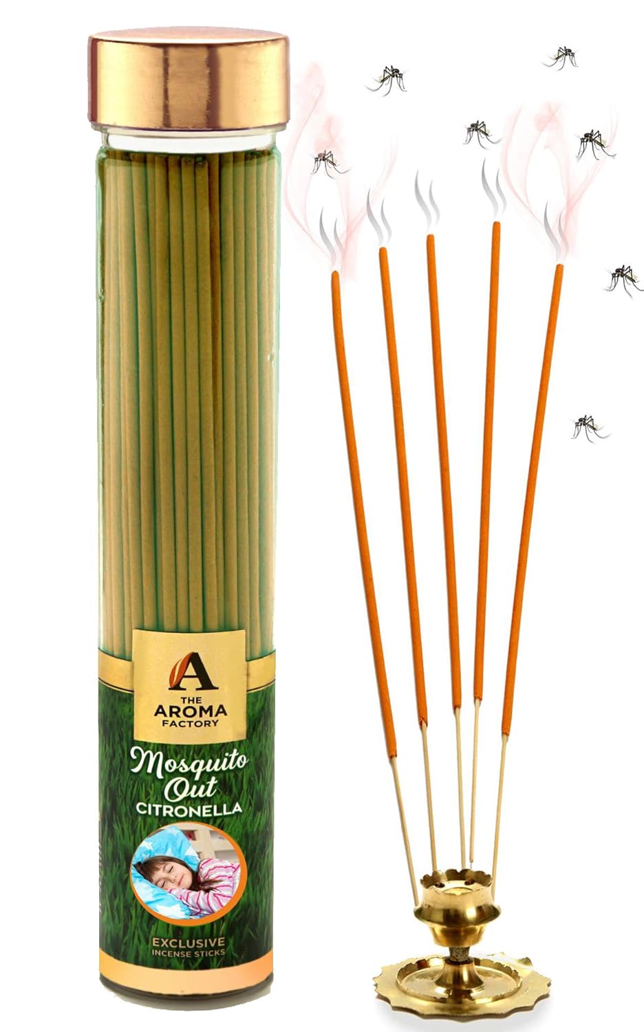 The Aroma Factory Mosquito Out Citronella Garden Incense Sticks Mosquito Repellent Agarbatti