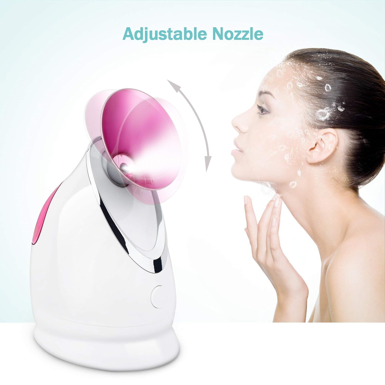 EZBASICS Facial Steamer-Nano Ionic Face Steamer for Home Facial, Unclogs Pores, Warm Mist Humidifier Atomizer, Humidifier Moisturizing Face Spa Steamer, Bonus Stainless Steel Skin Kit: Beauty