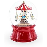 Horses Carousel Melody Spinning Musical Water Globe