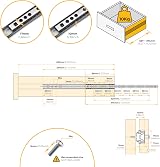 Emuca Ball Bearing Drawer Slides Partial Extension 17mm 374mm Set of 5 view 2