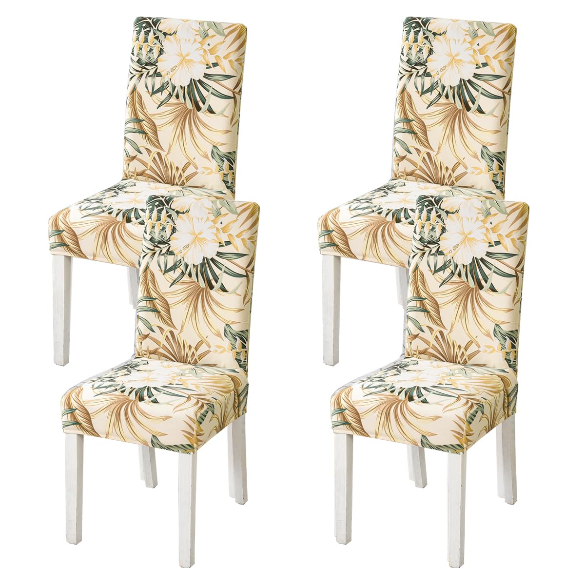 HZDHCLH Chair Covers Slipcovers 4/6 PCs Stretch Removable Washable Short Dining Chair Protector Cover Seat for Hotel,Dining Room,Ceremony (flower shadow,4 PCS)