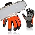 Vgo 1Pair Chainsaw Gloves,12-Layer Chainsaw Protection,Safety Synthetic leather Work Gloves,Mechanic Gloves(SL9722CSCT,L,Oran