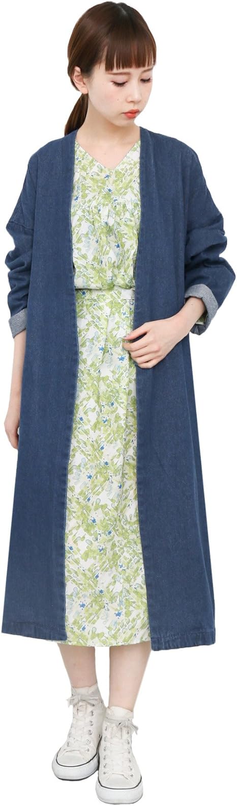 Amazon ケービーエフ Kbf ノーカラーデニムコート Kb84 27j010 One Blue コート ジャケット 通販