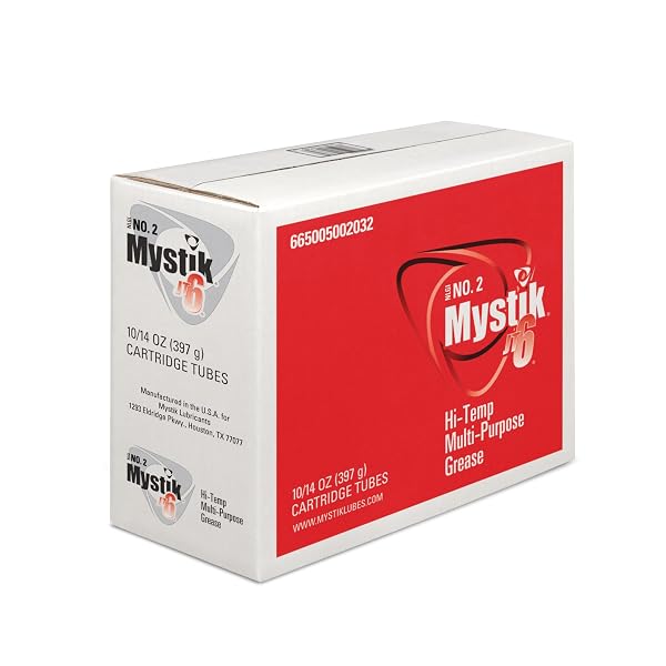 MYSTIK JT-6 HIGH TEMP GREASE TUBES FOR GREASE GUN, MULTI PURPOSE RED LITHIUM COMPLEX, NLGI 2, WHEEL BEARING GREASE, 14 OZ, 10 PACK