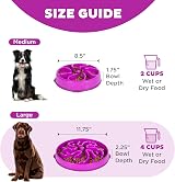 Outward Hound Slow Feeder Dog Bowl Large Purple – Non-Slip, Dishwasher Safe view 5