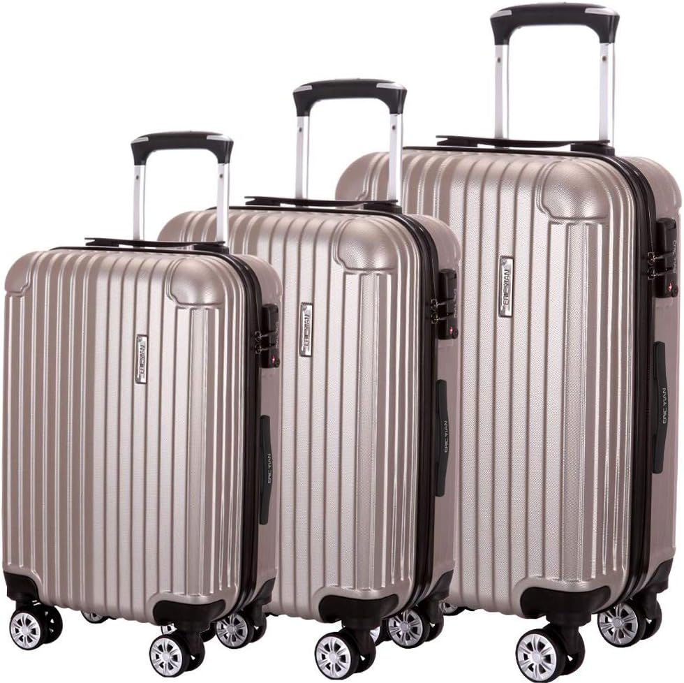 Luggage Set 3 Piece ABS Trolley Suitcase Spinner Hardshell Lightweight Suitcases TSA