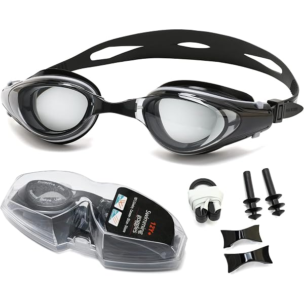 Myopia Swimming Goggles For Adults - Anti-Fog UV Protection, Prescription Lenses -0 To -6.0