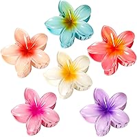 6 Pack Flower Hair Claw Clips for Women, Hawaiian Hibiscus Hair Clips, Cute Hair Accessories, Gifts for Women Girls