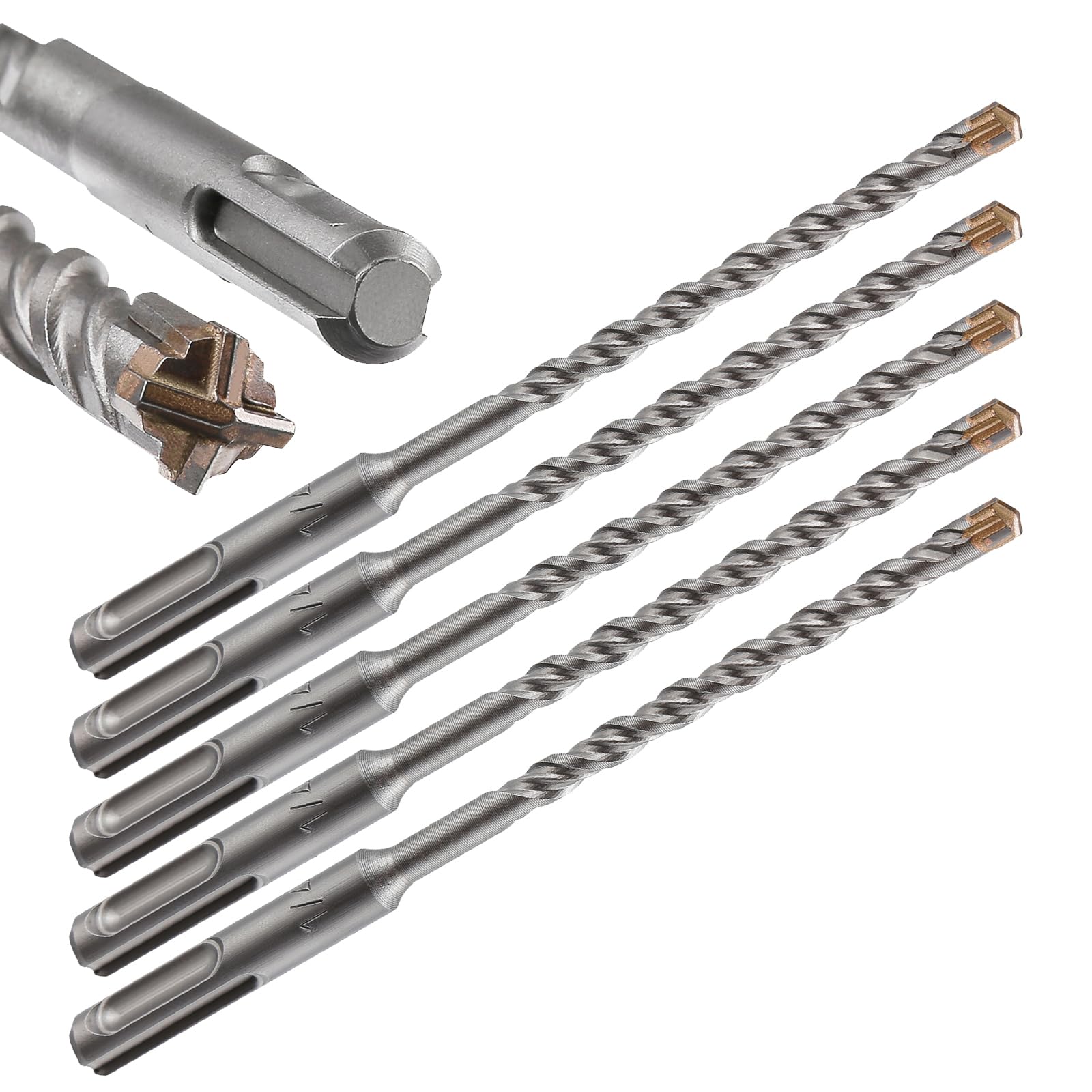Wensilon 5pcs 1/4" X 6"-4" Cross-Type Double Thread