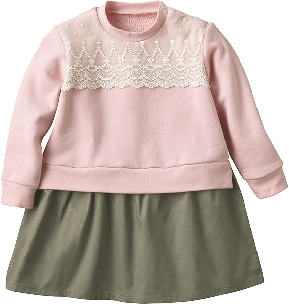 Amazon Co Jp コンビミニ ドッキングワンピース レース 1 ピンク 服 ファッション小物