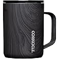 Corkcicle Triple Insulated Coffee Mug with Lid and Handle, Burnt Wood, 16 oz – Stainless Steel Travel Mug Keeps Beverages Hot for 3+ Hours – Non-Slip, Easy-Grip, Spill-Resistant Tumbler