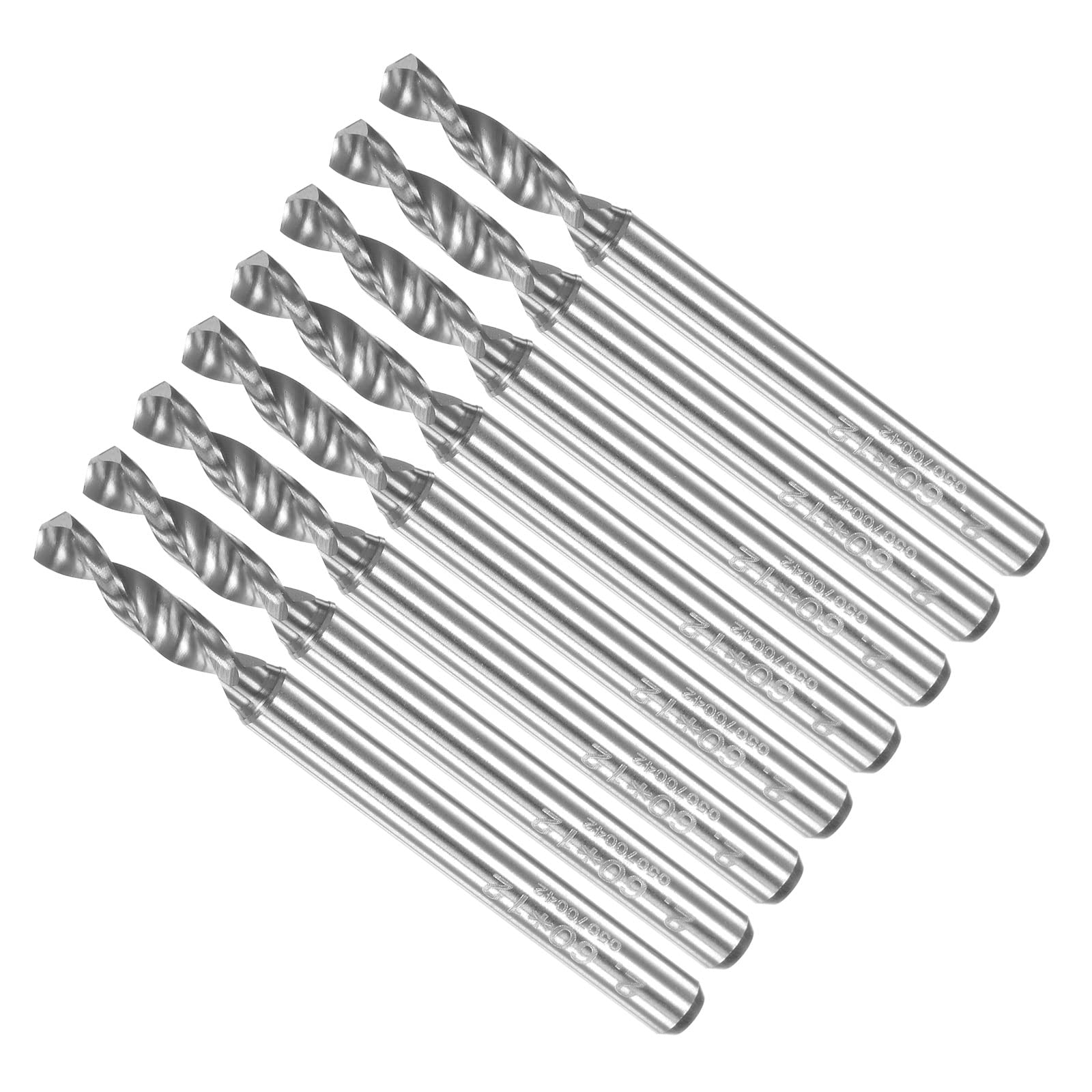CoCud PCB Drill Bits, 2.6mm Diameter 1/8" Shank, Solid Tungsten Carbide Precision Drilling - (Applications: for Print Circuit Board CNC Engraving), 8-Pieces