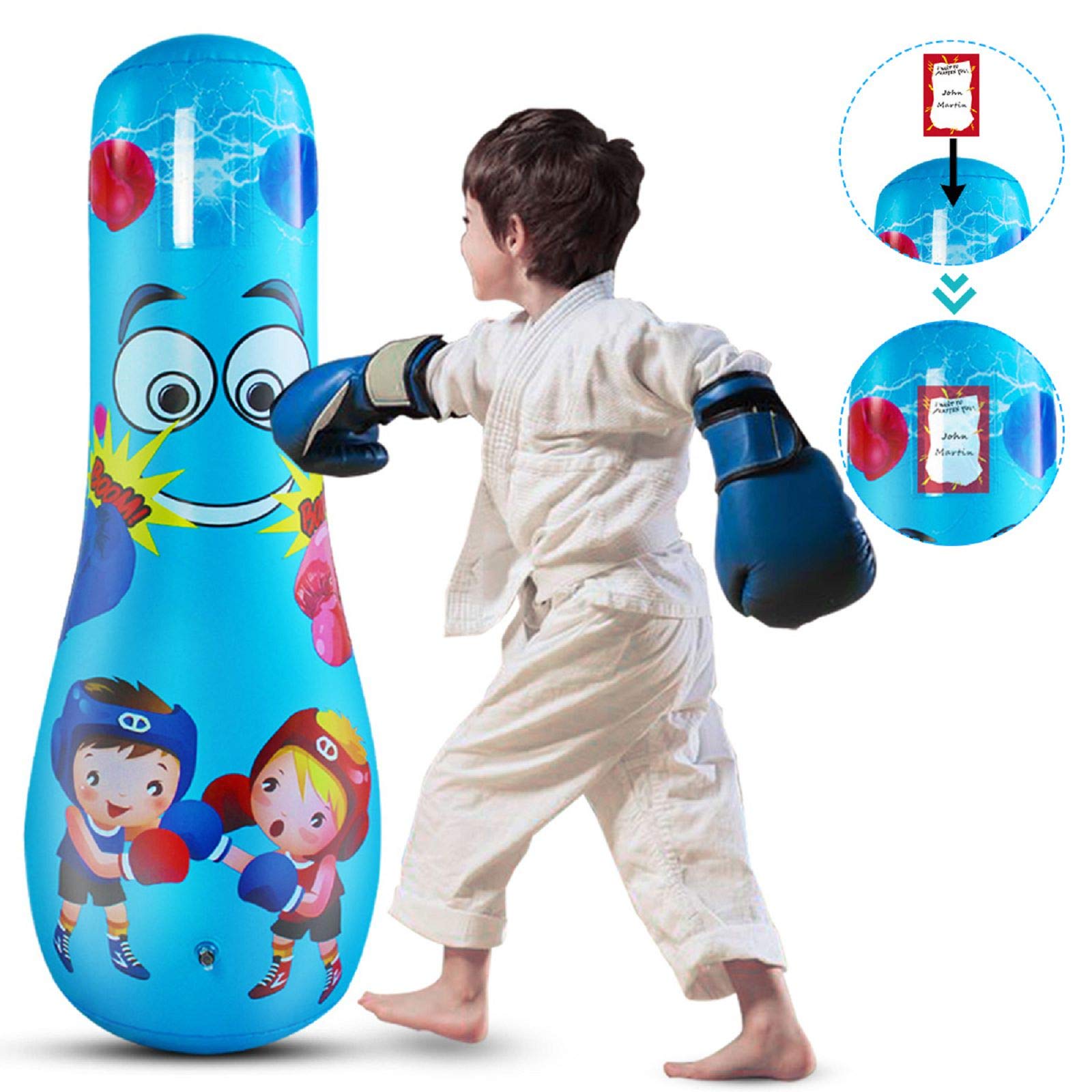 Ruiqas Inflatable Punching Bag for Kids 47inch Free- Standing Boxing Punching Bag for Home Exercise Stress Relief
