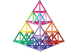 ELONGDI Magnetic Building Blocks, [ 132 Pieces ] Lengthen Building Sticks Set, Magnet Stem Toys Set Non-Toxic Building 3D Puzzle Boys Toys for Kids and Adult