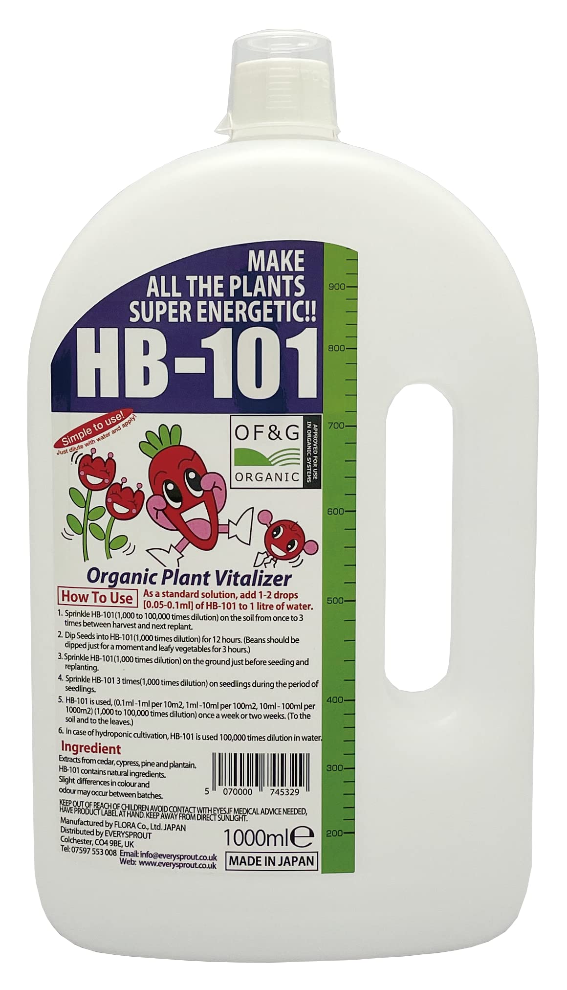 FLORA HB-101 Organic All-Purpose Plant Vitalizer concentrate 1000ml