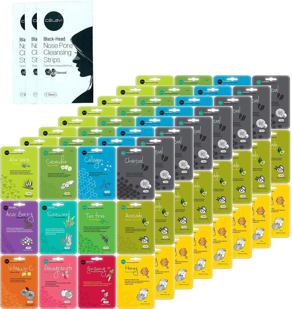 Celavi Cosmetics Essence Facial Face Mask (Pack of 99 Sheets)