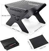 Odoland Camping Fire Pit 2 in 1 Wood Burning Grill with Grate Carry Bag view 3