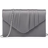 Dasein Women's Evening Bag Pleated Envelope Clutch Handbag Wedding Party Bridal Purse