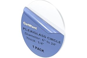 GetWant 1/4" Thick Clear Round Plexiglass Sheet 16" Diameter Acrylic Board for Signs, Table Tops, Skylight, Windows Glass Alternative, Backdrops, DIY Crafts, Light Project - Best Round Acrylic Blanks