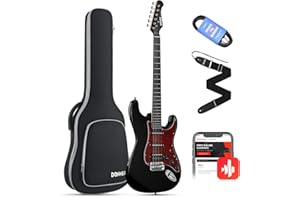 Donner 39 Inch Electric Guitar, Designer Series DST-200 Stylish Solid Body Electric Guitar for Beginner Intermediate & Pro Players, Single Coil Split System, Includes Bag, Cable, Strap