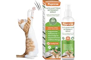 puyrzoe Natural Cat Deterrent Spray, 200ML Kitten Cat Repellent Spray Anti-Scratch for Furniture, Sofas, Curtains, Plants, Non-Toxic, Non-Alcohol Behavior Training Aid for Indoor & Outdoor