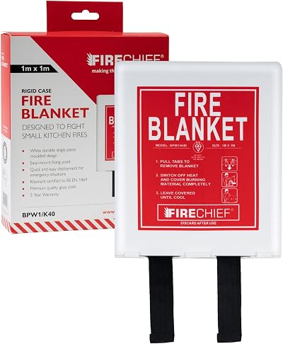 Firechief Kitemarked Fire Blanket 1m x 1m Rigid Case BS EN 1869 Certified