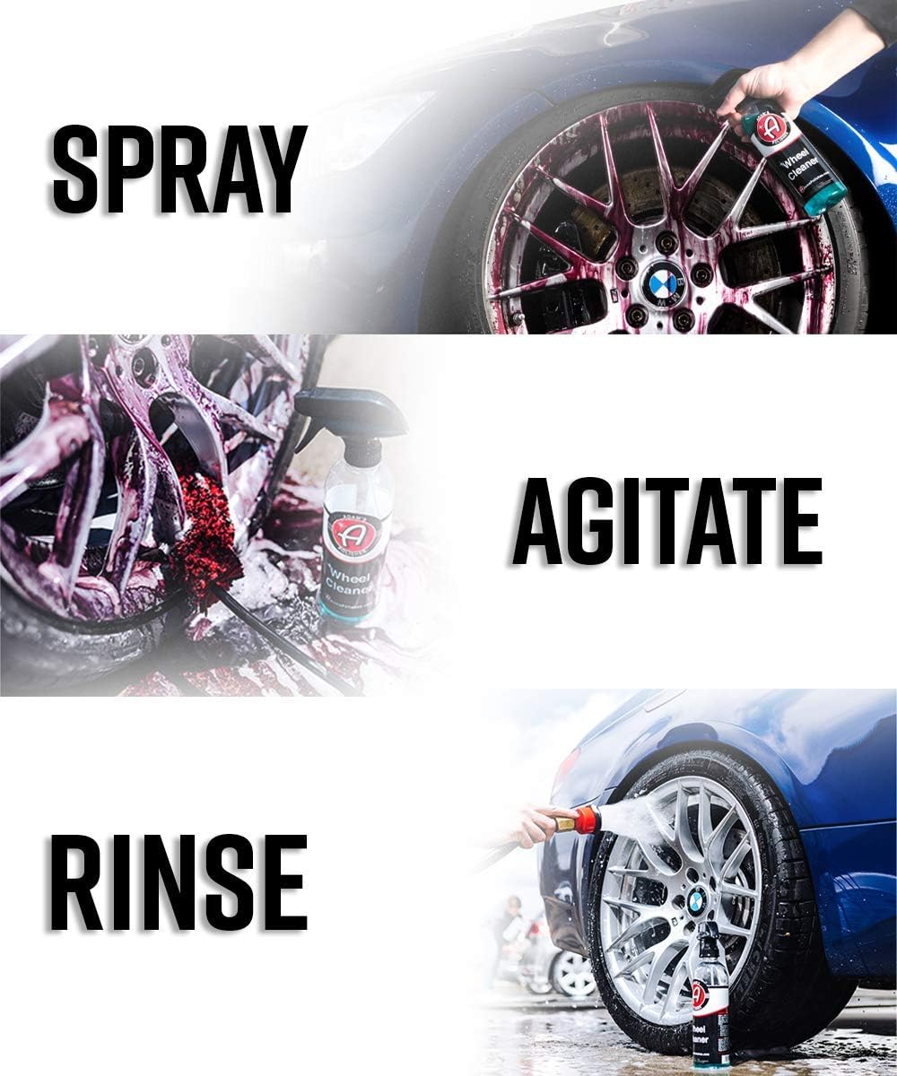 Adam's Wheel Cleaner 16oz – Professional Car Wheel Cleaner Spray & Brake Dust Remover for Car Wash Detailing | Safe Rim Cleaner On Chrome Clear Coated & Plasti Dipped Wheels| Use w/Wheel Brush Woolie: Automotive