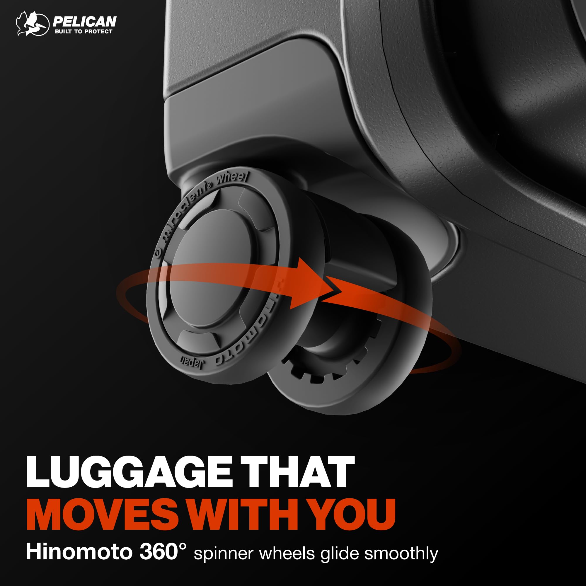 Pelican ATX Luggage - Hardside Carry On Luggage with Wheels - 22 Inch Carry On Bag - Airline Approved (Black)