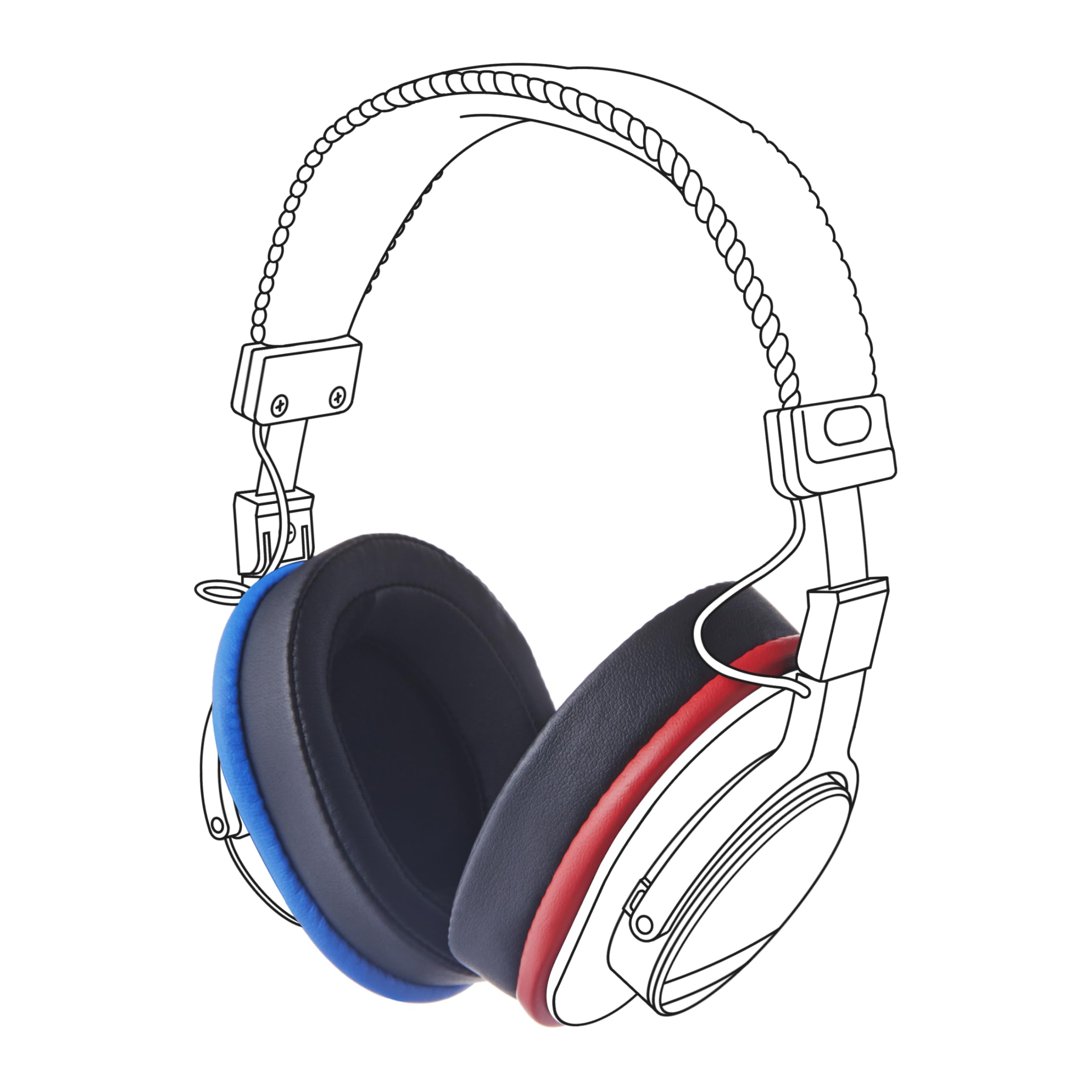 YAXI stPad2 LR(Red&Blue) Earpads for Sony MDR7506/900ST