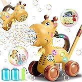Nicmore Automatic Bubble Machine Toddler Toys: Giraffe Bubble Lawn Mover Outdoor Toy for 1 2 3 4 5 Year Old Boy Girl - Push or Handheld Bubble Maker Blower for Age 1-3 Kids Birthday Gifts