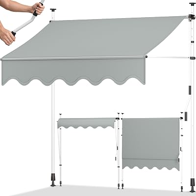 Klemmmarkise 250cm breit mit Handkurbel | Balkonmarkise ohne Bohren