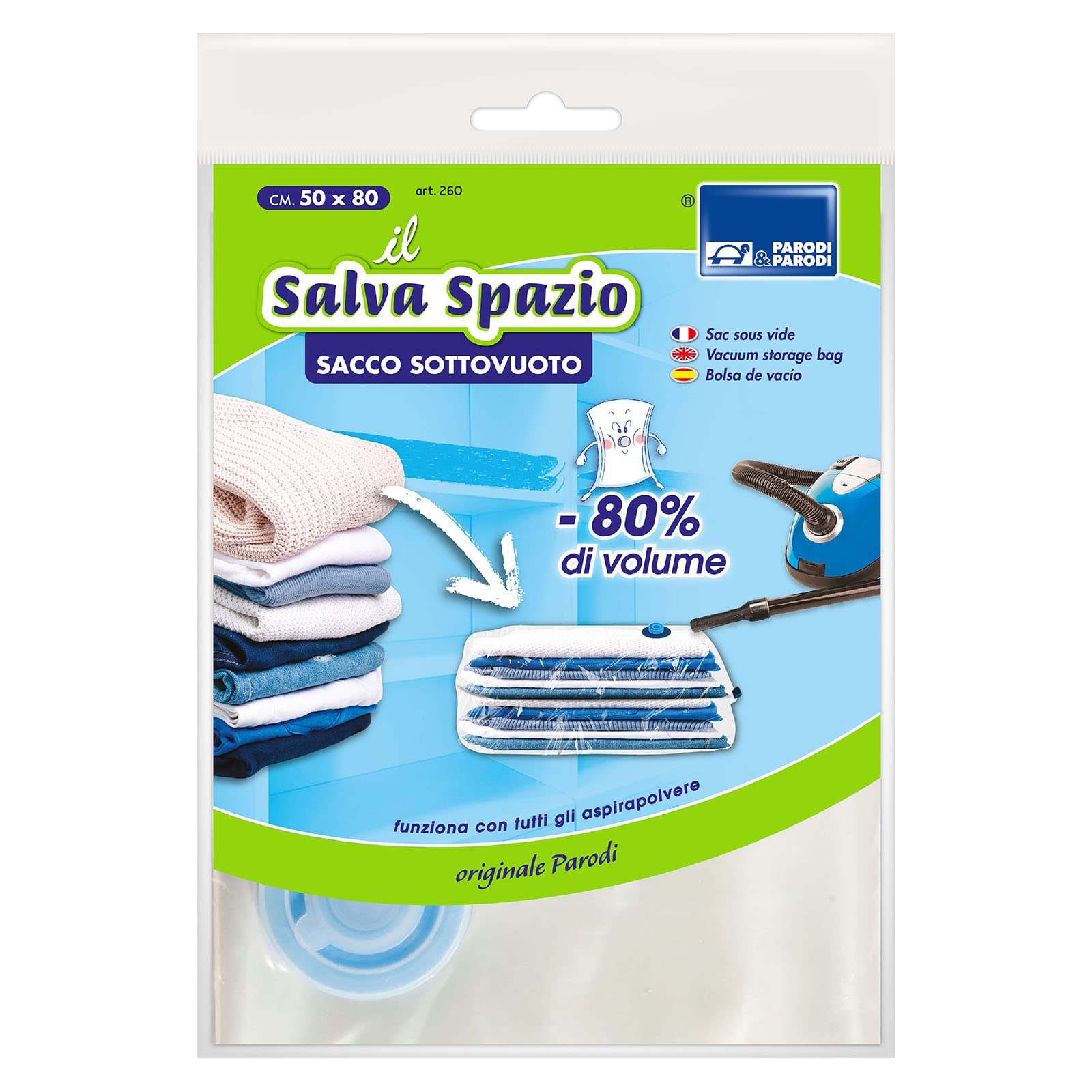 PARODI & PARODI Vacuum Bags for Clothes, Sheets, Blankets, Duvets, Size 50 x 80 cm