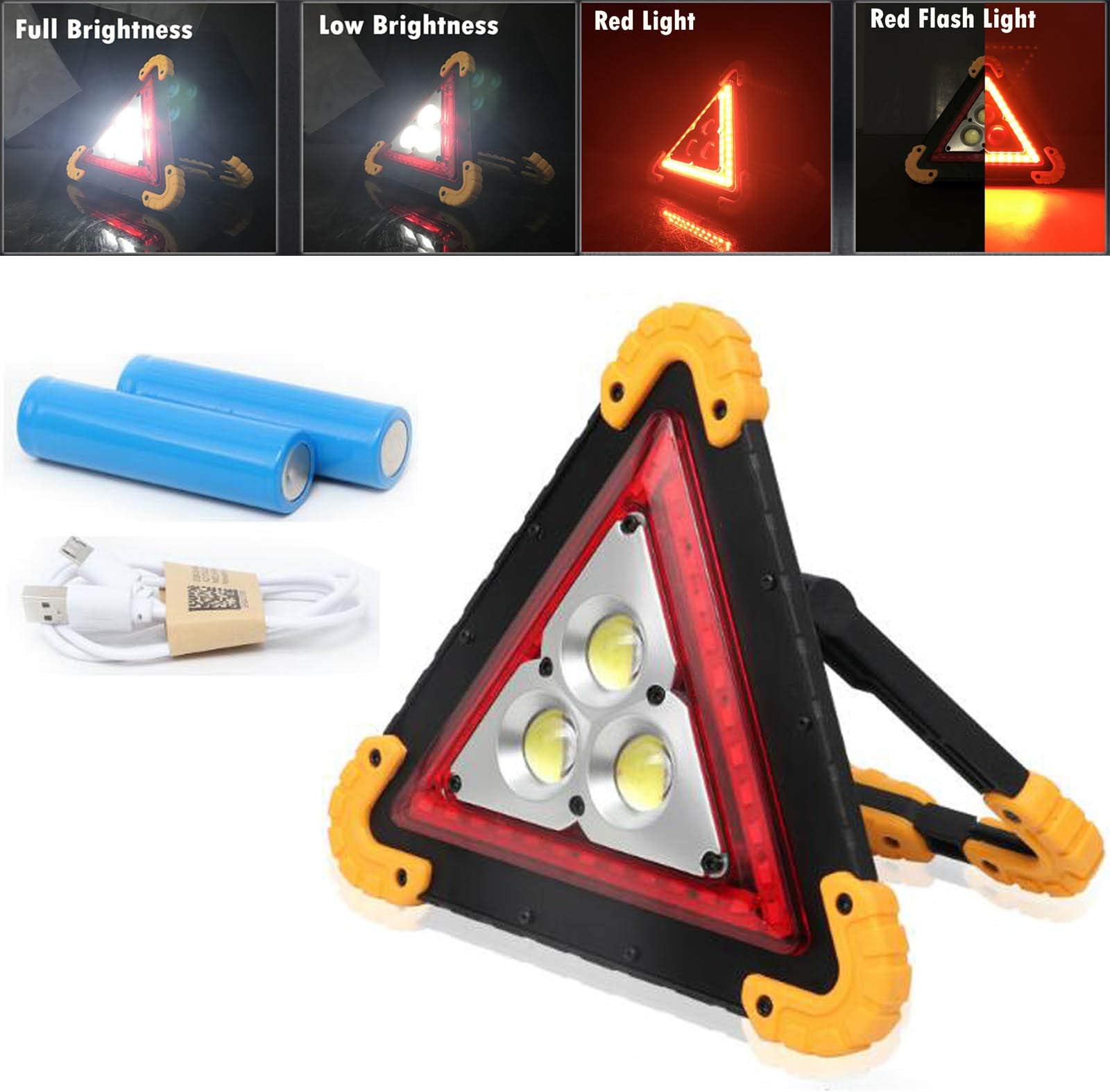 Autofather 30W LED Rechargeable Triangle Work Light 4 Modes Portable Floodlight IP67 Waterproof for Car Home Emergency Security Warning Lamp for Outdoor Camping Garden Garage