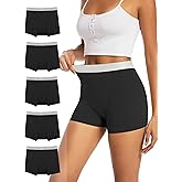TIICHOO Period Underwear for Women Heavy Flow Leakproof Menstural Underwear Period Shorts 5 Pack